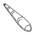 Naval Combat Torpedo Icon. Doodle Hand Drawn or Outline Icon Style