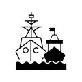 Naval fleet black linear icon Royalty Free Stock Photo