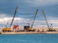 Naval gru at Monopoli seafront. Apulia. Royalty Free Stock Photo