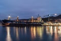 Naval industry in Vigo at night Royalty Free Stock Photo