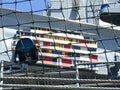 Naval militray ribbons on war ship destroyer battleship