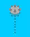 Naval mine isolated. Underwater bomb. vector illustration