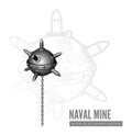 Naval mine vector illustration