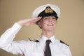 Naval officer saluting Royalty Free Stock Photo