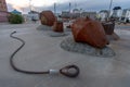 Naval parts near Loreto Pier Bridge at Punta Arenas, Chile