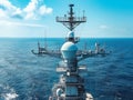 Naval Ship Command Center on Open Sea Royalty Free Stock Photo