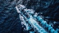 Naval ship on the ocean aerial view created with Generative AI. Big modern battleship. Royalty Free Stock Photo