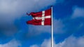 Naval version of the danish flag dannebrog Royalty Free Stock Photo