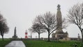 The Naval War Memorial at Plymouth, situated at the centre of The Hoe, looking towards Plymouth Sound