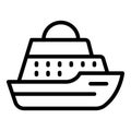 Naval warship icon outline vector. Maritime defense boat Royalty Free Stock Photo