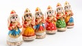 Navarathri Golu Dolls on white background