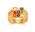 Navaratna set gold ring, Navratna ring,