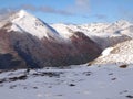 Early autumn snow in the mountains of Navarino island, Province of Chilean Antarctica, Chile Royalty Free Stock Photo