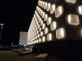 Navarra Arena, multipurpose pavilion in the city of Pamplona, Navarra. Spain. Night image before a show