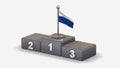 Navassa Island 3D waving flag illustration on winner podium.