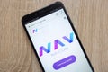 NavCoin NAV cryptocurrency website displayed on a modern smartphone