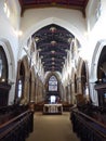 Nave and ceiling of historical church Royalty Free Stock Photo