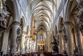 Nave and choir of the Cathedral of St. Michael and St. Gudula in Brussels, Belgium