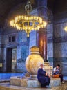 The Nave of the Hagia Sophia mosque. Istanbul, Turkey.