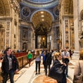 Nave of Papal Basilica of St Peter in Vatican Royalty Free Stock Photo