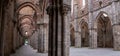 Nave of the ruined and abandoned Cistercian monastery San Galgano in the Tuscany