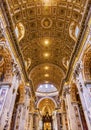 Nave Saint Peter`s Basilica Bernini Baldacchino Holy Spirit Vati Royalty Free Stock Photo