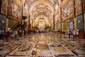 Nave and tombstones with altar in background in Valletta Cathedral, Malta