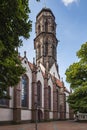 Nave and tower of St Jacobi Church in Goettingen