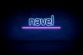 Navel - blue neon announcement signboard