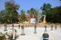 Navel City Pillar or holy center point town of Chiangrai for thai people travelers travel visit respect praying blessing wish holy