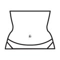 Navel of pierced vector icon.Outline vector icon isolated on white background navel of pierced.