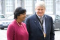 Navi Pillay and Denis O'brien, Dublin Royalty Free Stock Photo