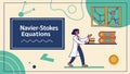 Navier,Stokes equations board, physics and science concept vector design Generative AI Royalty Free Stock Photo