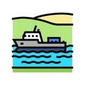 navigable river color icon vector illustration