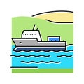 navigable river color icon vector illustration