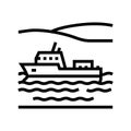 navigable river line icon vector illustration