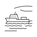 navigable river line icon vector illustration