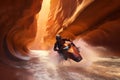 Navigate through a canyon where jetpowered Royalty Free Stock Photo
