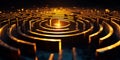 Navigate a mesmerizing labyrinth formed by intricate fractals, where glowing edges and deep shadows evoke a sense of