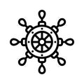Navigate your designs with our classic Ship Wheel Vector Icon Royalty Free Stock Photo