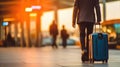 Jetsetter Life: Capturing the Businessman\'s Luggage at the Airport.Generative AI Ilustration Royalty Free Stock Photo