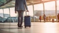 Airport Hustle: Documenting the Businessman Carrying Bags on the Go.Generative AI Ilustration Royalty Free Stock Photo