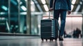 The Journey Begins: Businessman Carrying Bags at the Airport.Generative AI Ilustration Royalty Free Stock Photo