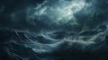 Navigating Chaos: A Mesmerizing Journey through a Stormy Ocean Abyss - AI Generative Royalty Free Stock Photo