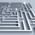 Navigating a Complex 3D Maze Structure Royalty Free Stock Photo