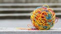 Navigating Emotional Complexity: A Tangled Ball of Yarn Royalty Free Stock Photo