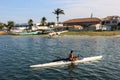 Navigating on Hawaiian Canoe Royalty Free Stock Photo