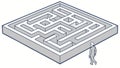 Navigating the Maze: Finding Your Way Through Challenges, vector design Generative AI Royalty Free Stock Photo
