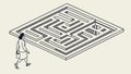 Navigating the Maze: Journey & Problem Solving, vector design Generative AI Royalty Free Stock Photo