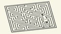 Navigating the maze: person finding their way through a complex puzzle vector design Generative AI Royalty Free Stock Photo
